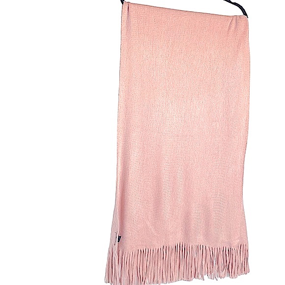 Steve Madden Blanket Scarf /Wrap Peach Muffler Scarf With Fringe Thick Soft Warm - Picture 4 of 11